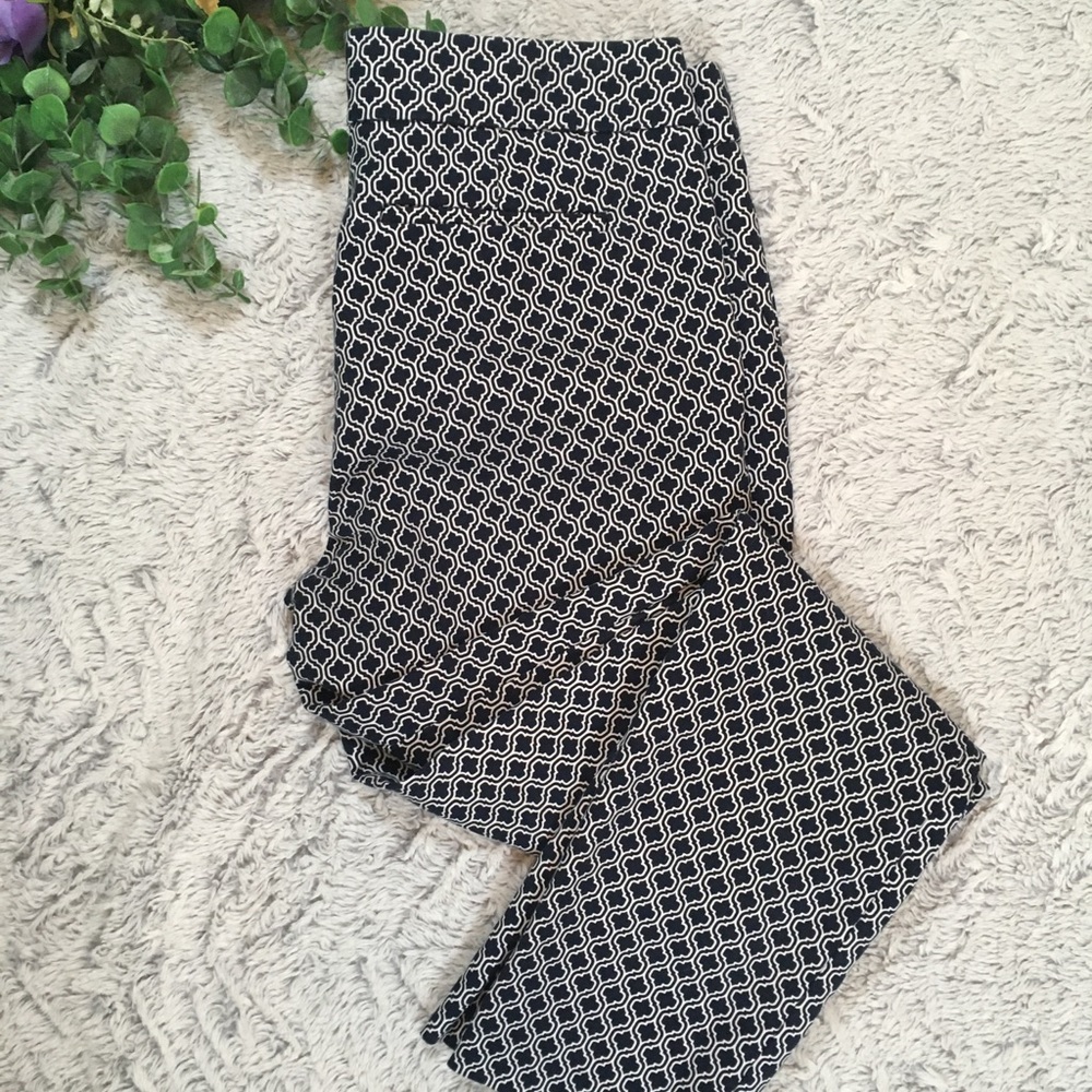 Dalia Navy & White Print Work Wear Pant